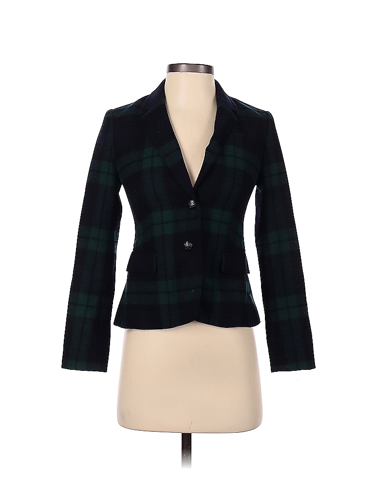 Banana Republic Plaid Black Green Blazer Size 00 (Petite) 74 off thredUP
