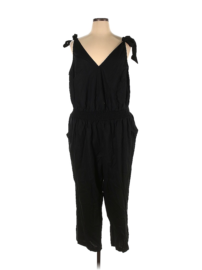 A New Day Solid Black Jumpsuit Size 1X (Plus) - 43% off | thredUP