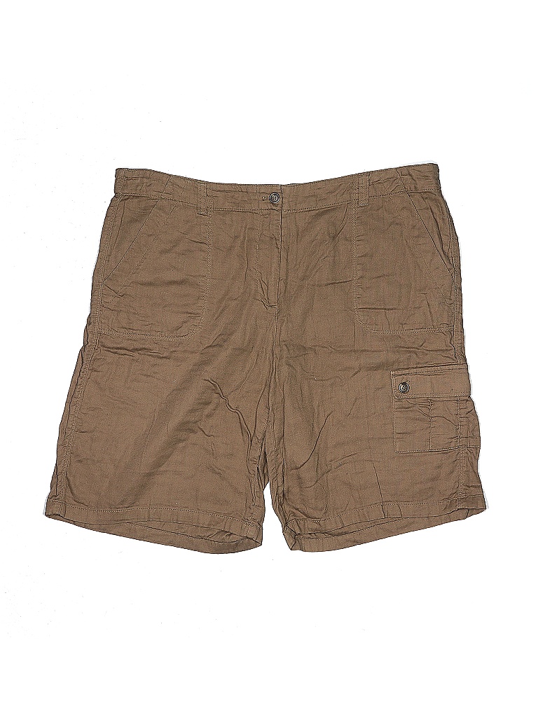 J.Jill 100 Cotton Solid Brown Cargo Shorts Size 16 68 off thredUP
