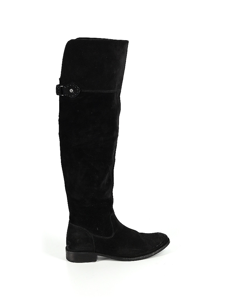 FRYE 100 Leather Solid Black Boots Size 8 1/2 53 off thredUP