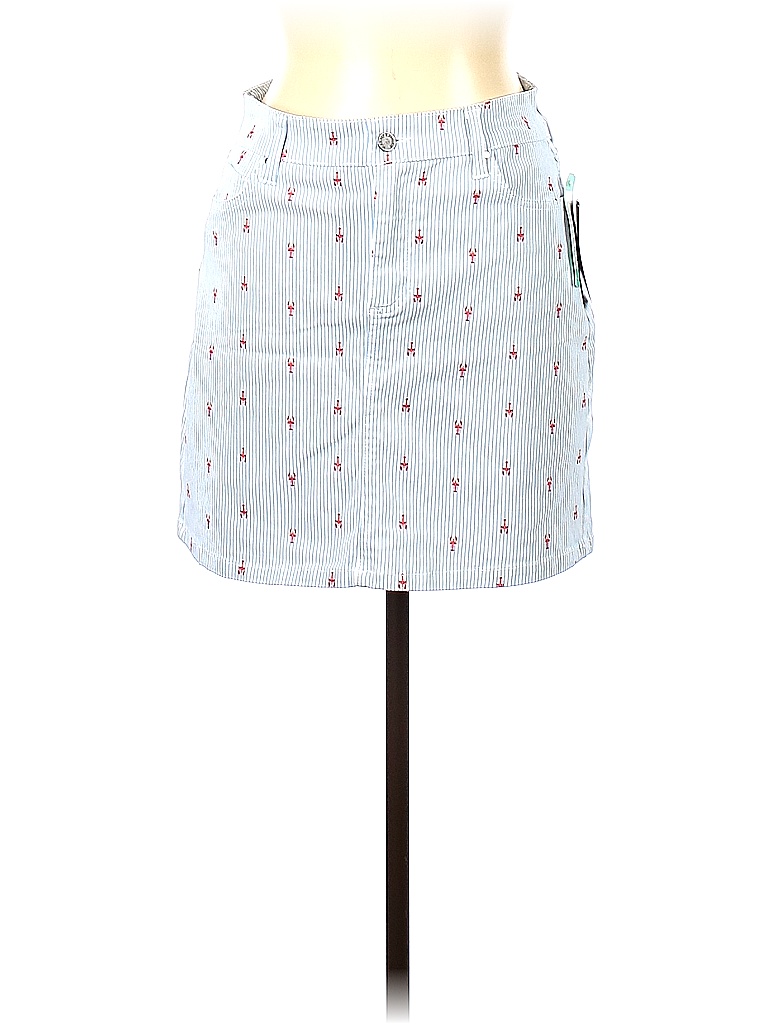 Market and Spruce White Blue Denim Skirt Size M 78 off thredUP