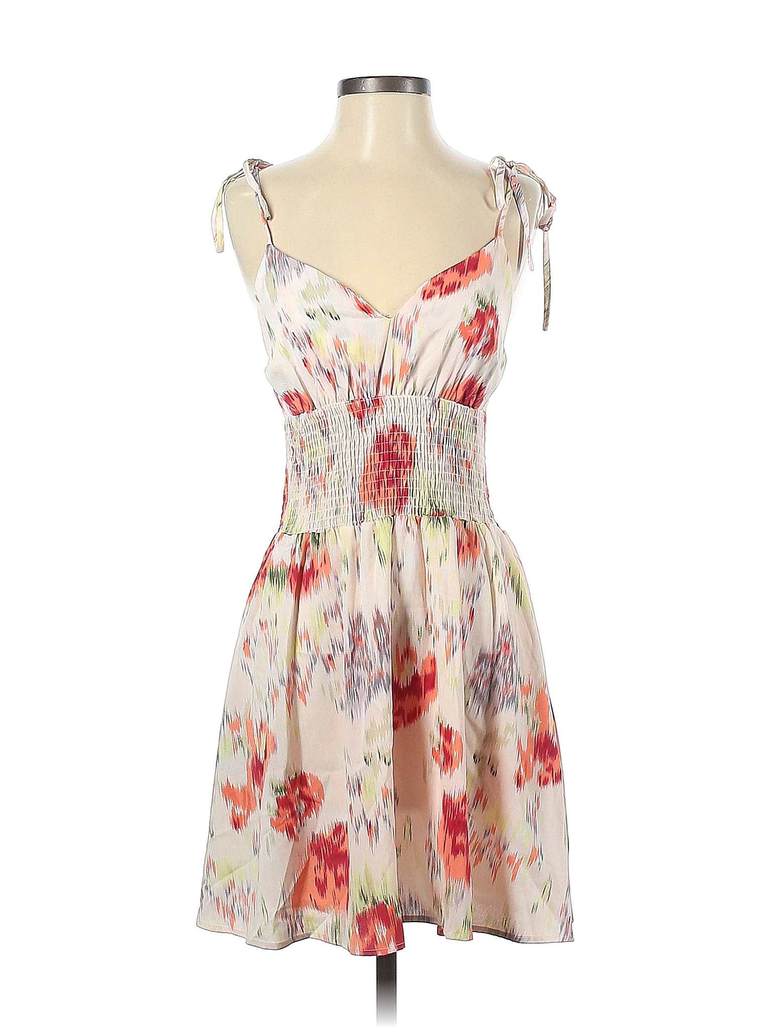 Cider 100% Polyester Floral Ivory Pink Casual Dress Size S - 64% off ...