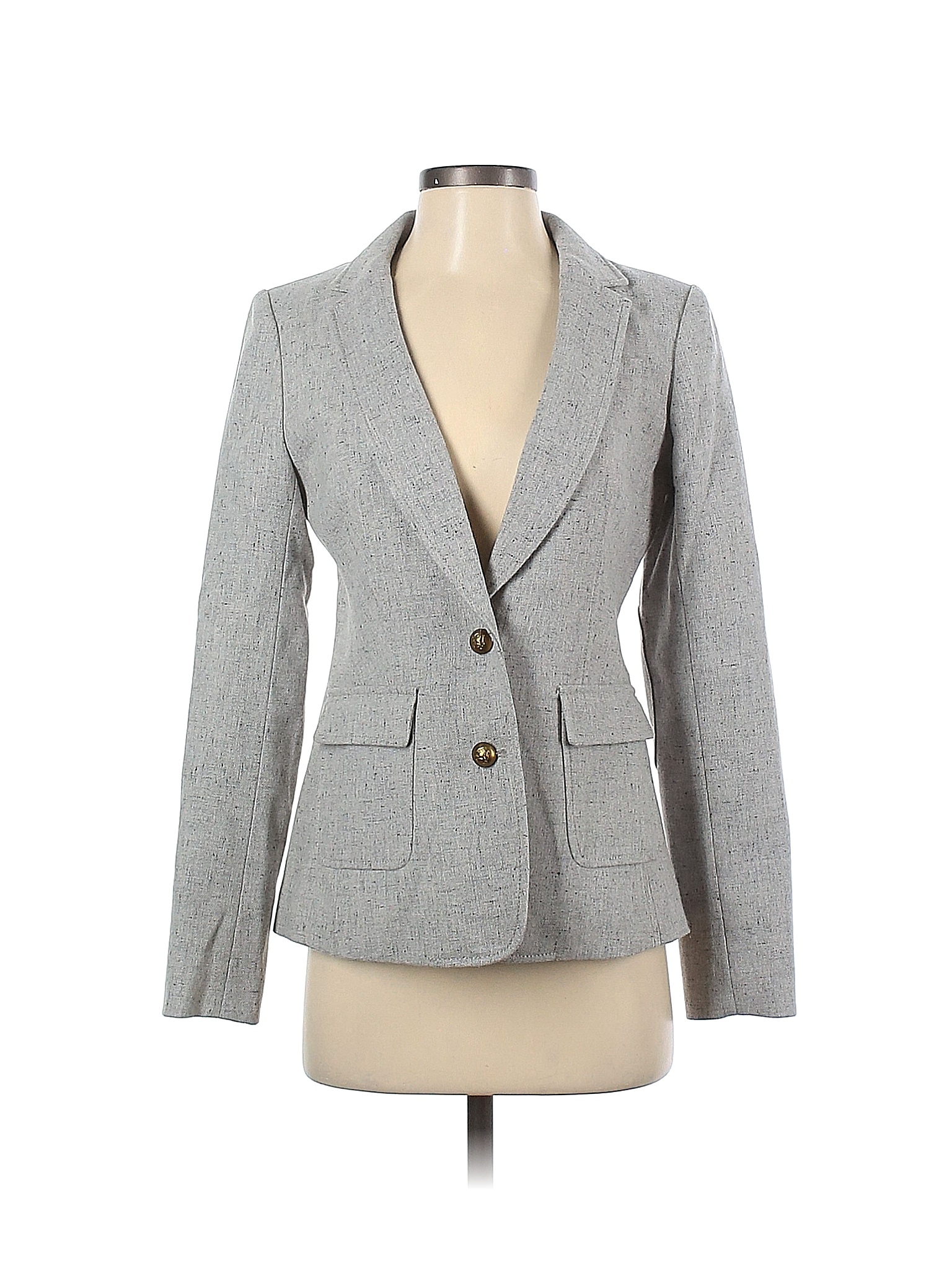 Banana Republic Solid Gray Wool Blazer Size 2 78 off thredUP
