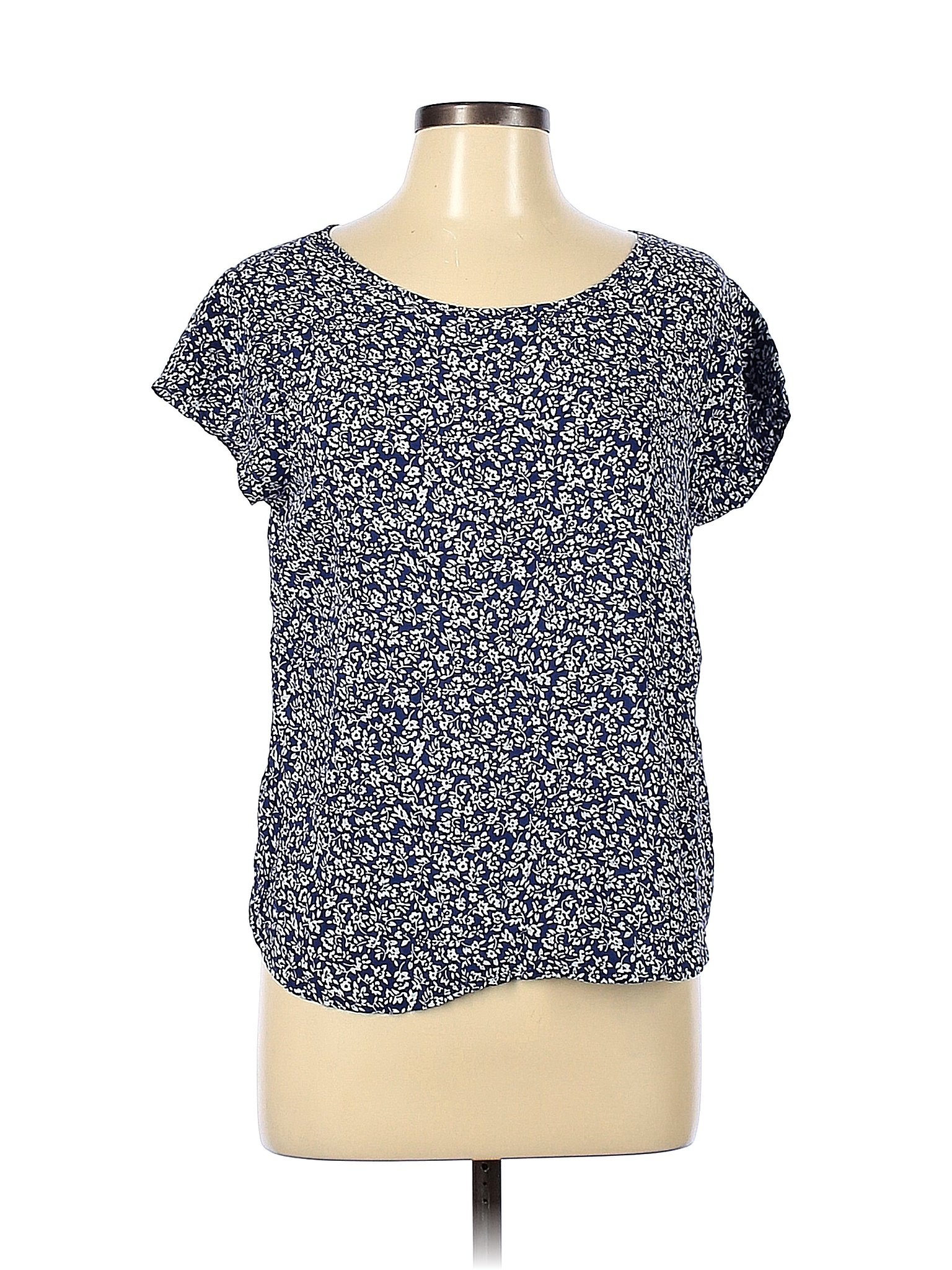 Adrienne Vittadini 100 Rayon Blue Short Sleeve Blouse Size M 81 Off Thredup 2960