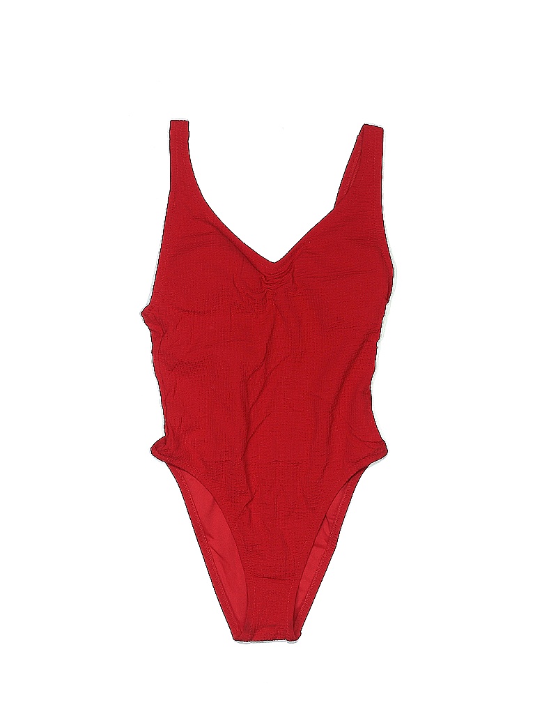 Shade & Shore Solid Red One Piece Swimsuit Size S 62 off thredUP