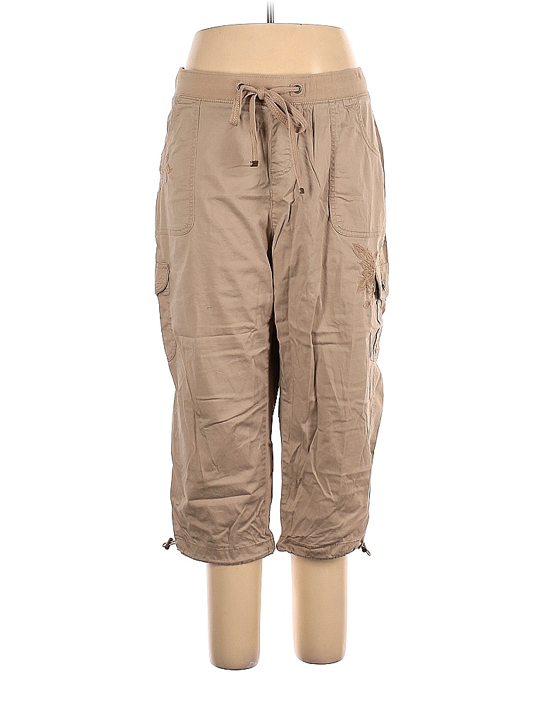 Terra & Sky Solid Brown Tan Cargo Pants Size 1X (Plus) - 44% off | thredUP