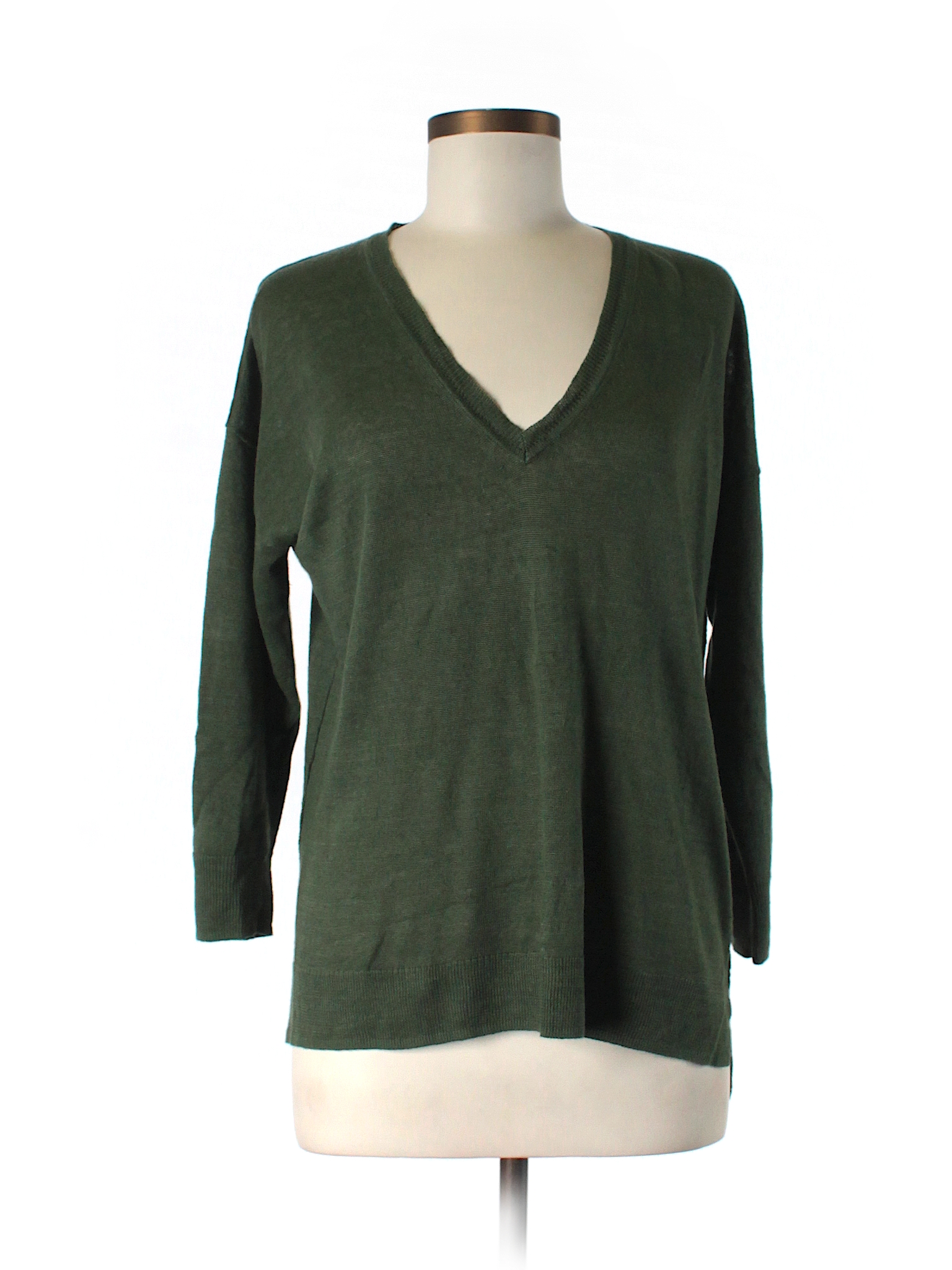 J.Crew 100% Linen Solid Dark Green Pullover Sweater Size M - 72% off ...