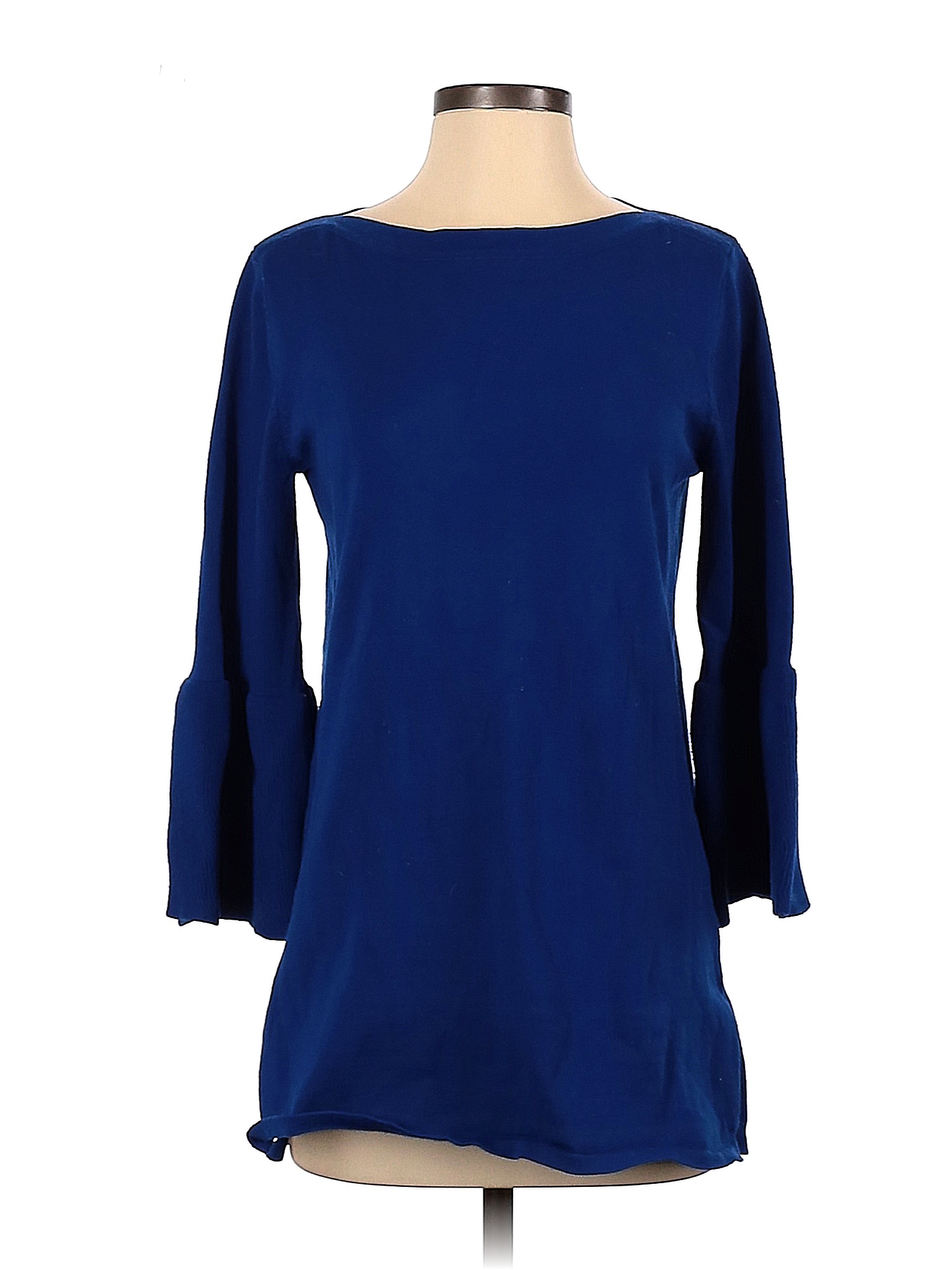 Cable & Gauge Solid Blue Long Sleeve Blouse Size S - 60% off | thredUP