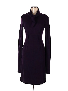 Chanel 100% Wool Solid Purple Casual Dress Size 38 (EU) - 45% off