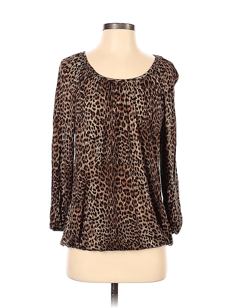 Pre-owned Michael Michael Kors 3/4 Sleeve Blouse In Brown
