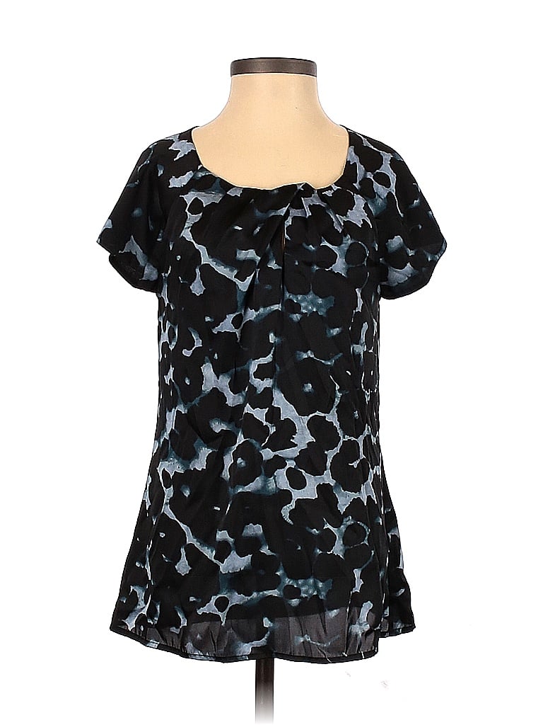 Ann Taylor 100% Polyester Black Short Sleeve Blouse Size 2 - photo 1