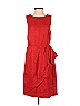 J.Crew Collection 100% Linen Solid Colored Red Casual Dress Size 00 - photo 1