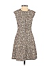 Akris Punto for Bergdorf Goodman Jacquard Marled Tweed Brocade Leopard Print Gray Casual Dress Size 2 - photo 1