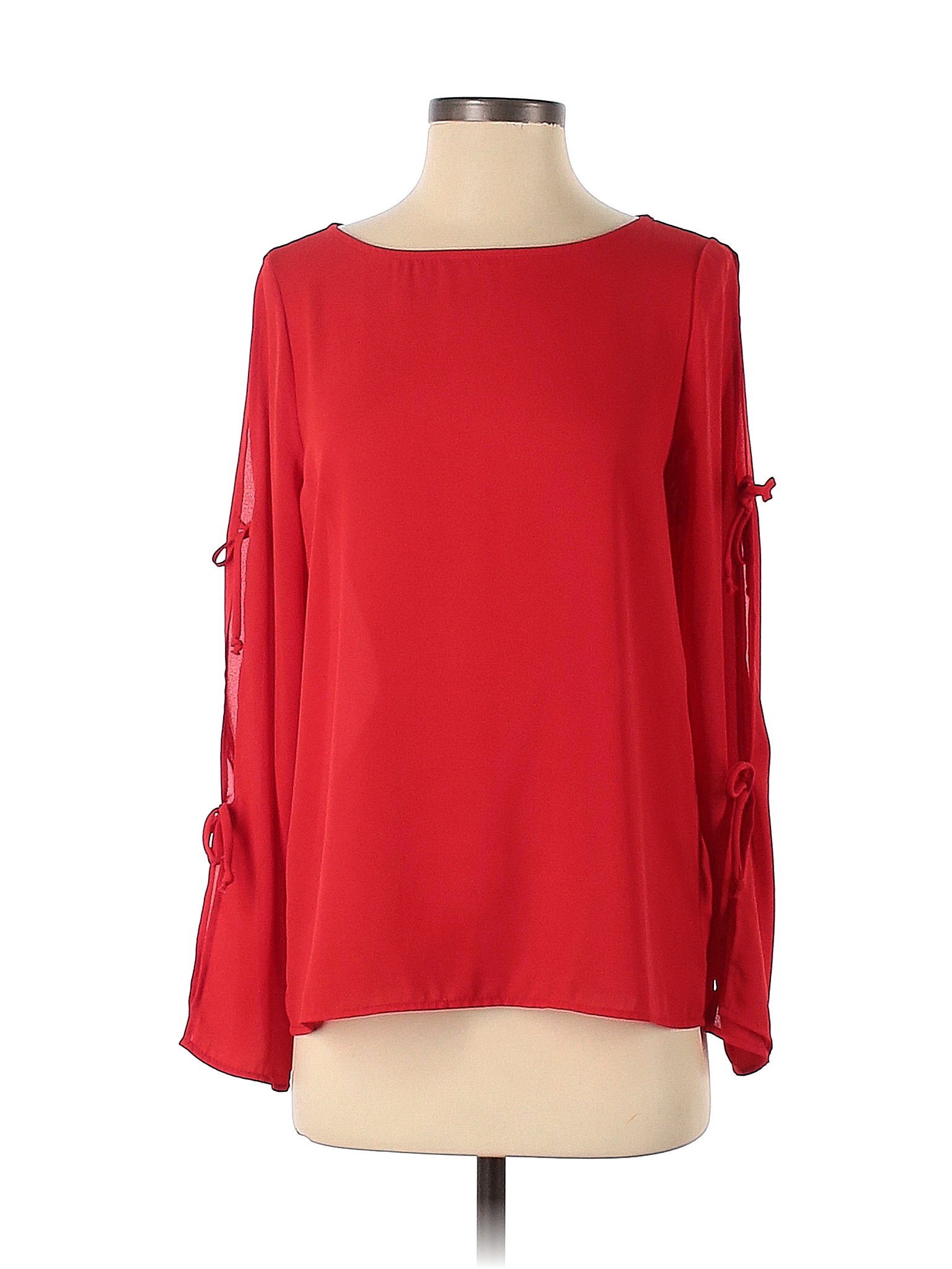 Kaileigh 100% Polyester Colored Red Long Sleeve Blouse Size S - 82% off ...