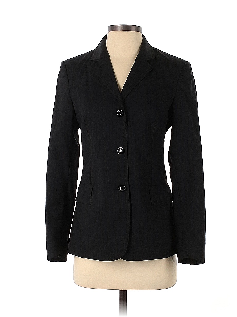 Blazer Noir à Rayures Piazza Sempione En Pure Laine - Taille 42 (6/M) - Occasion Très Bon état