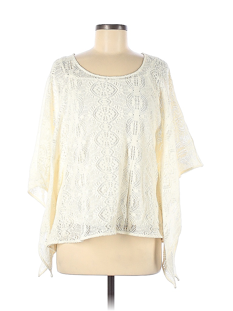 Cato Solid Ivory Poncho Size M - 53% off | thredUP