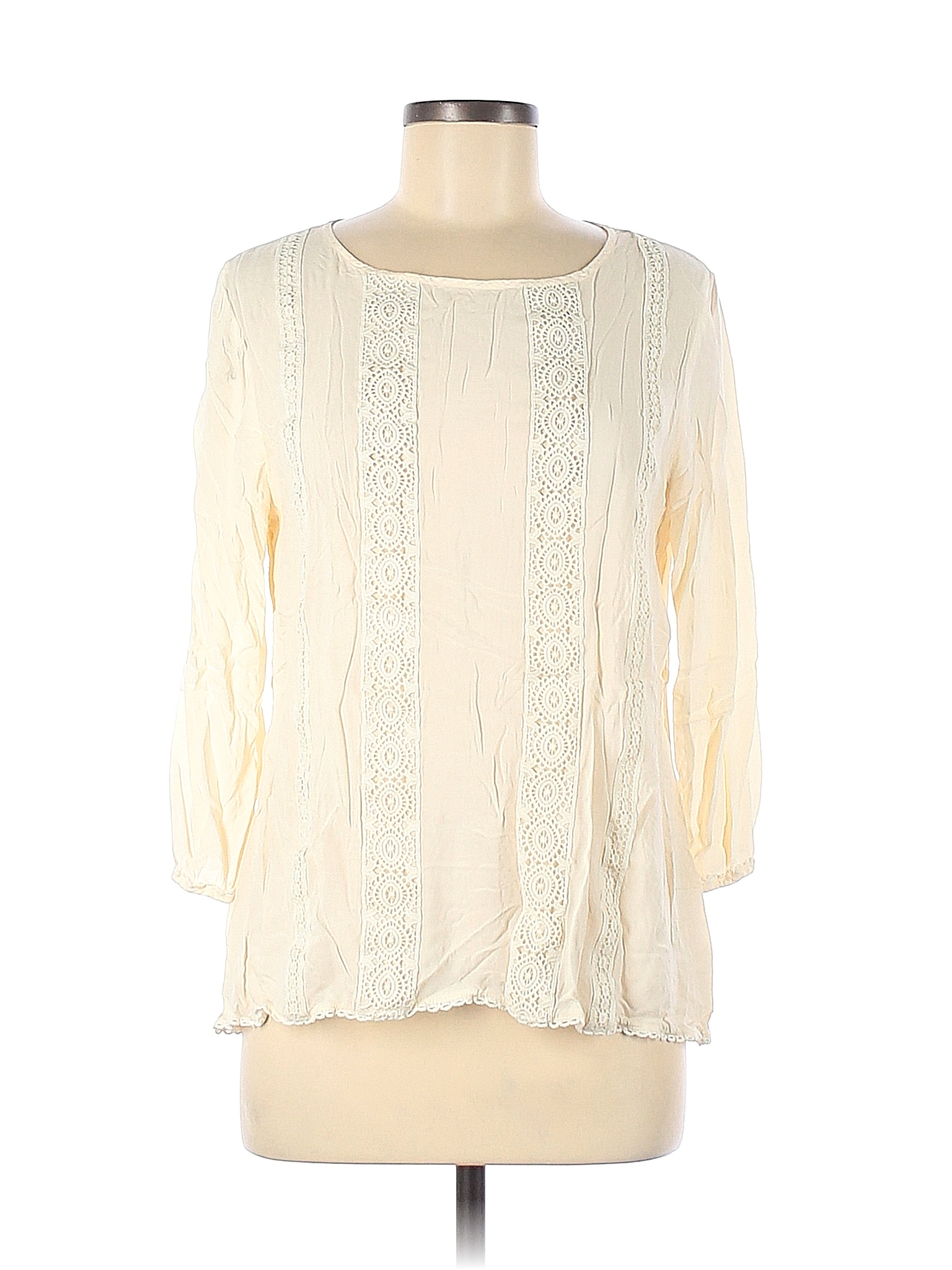 Cato Colored Ivory 3/4 Sleeve Blouse Size L - 71% off | thredUP