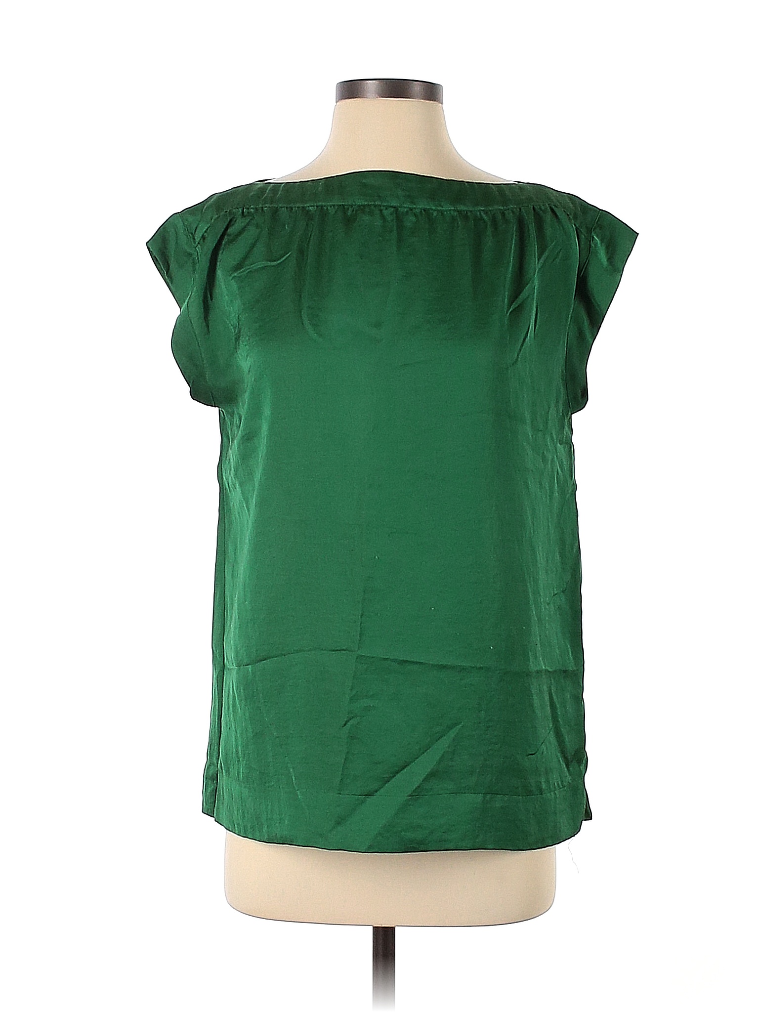 Talbots 100 Polyester Solid Green Short Sleeve Blouse Size 4 80 Off