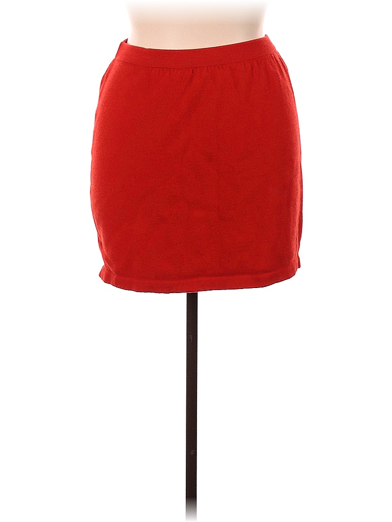 St. John Collection Solid Colored Red Casual Skirt Size 14 - photo 1