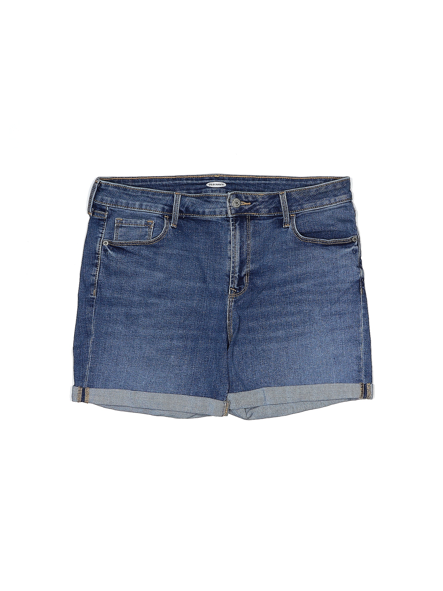 Old Navy 100 Cotton Solid Blue Denim Shorts Size 12 46 off thredUP