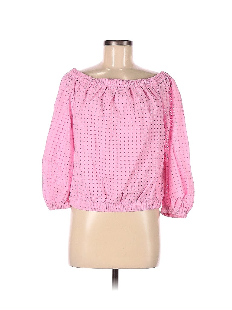 Scoop 100 Cotton Pink Long Sleeve Blouse Size M 72 Off Thredup