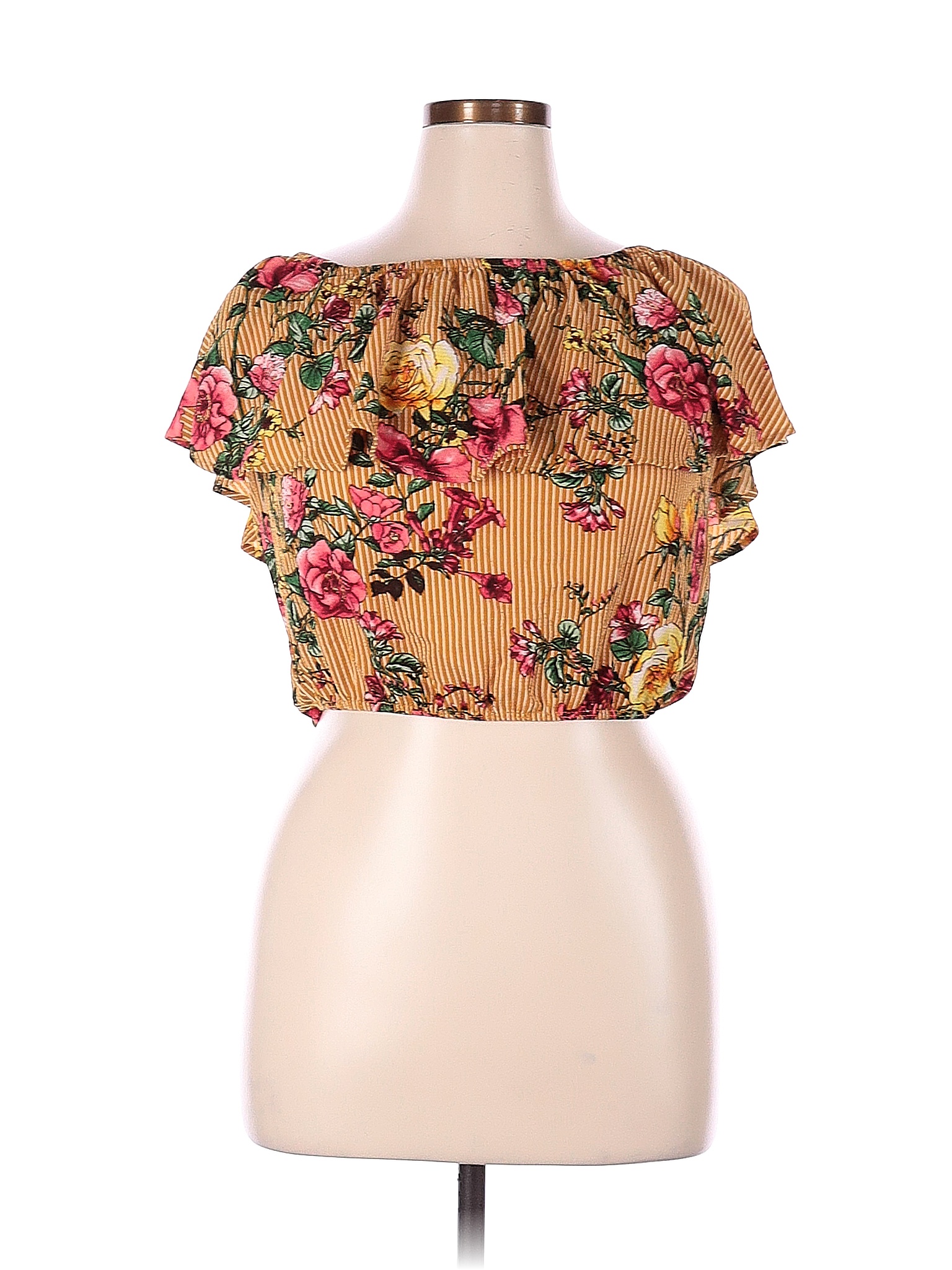 Ashley Stewart Floral Yellow Short Sleeve Blouse Size 1X (Plus) - 57% ...