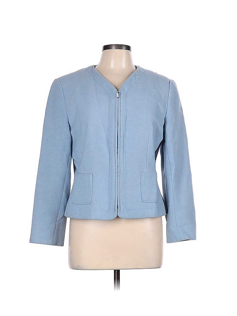 Chadwicks Solid Blue Wool Coat Size 12 - 52% off | thredUP