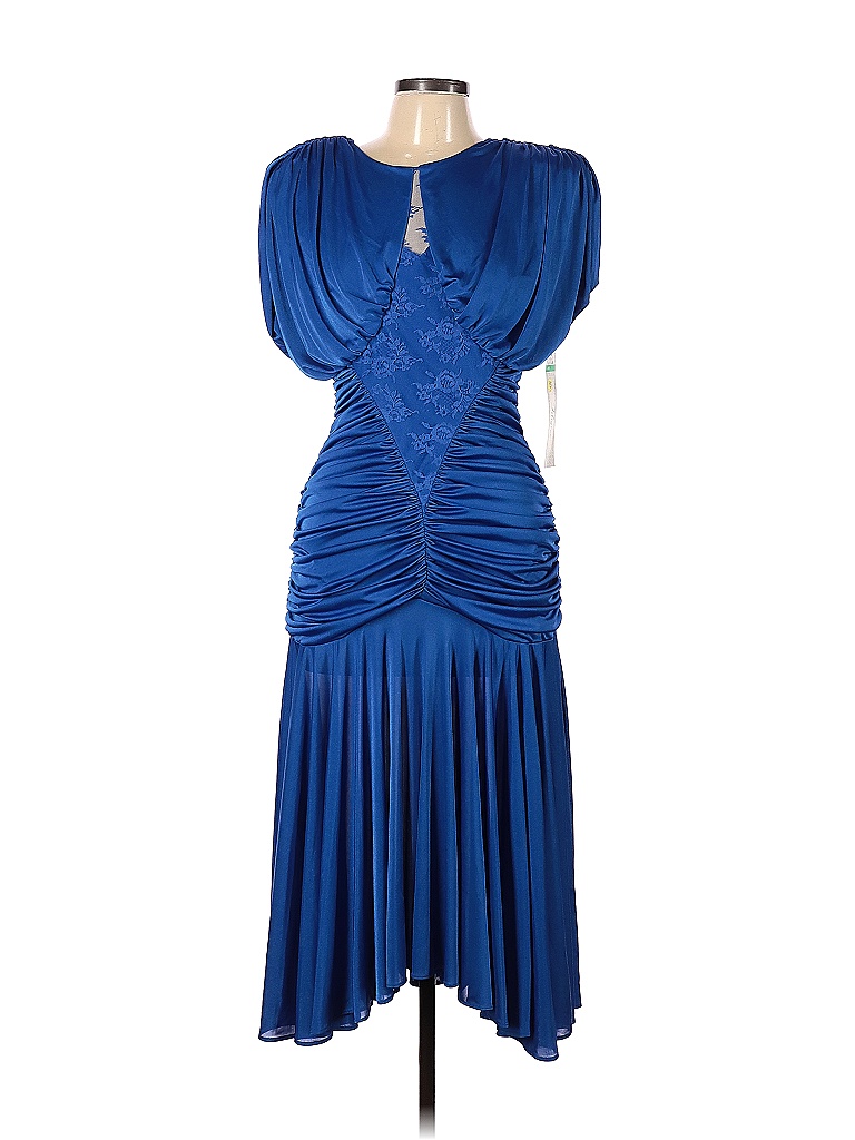 Filigree Solid Blue Cocktail Dress Size 10 72 off thredUP