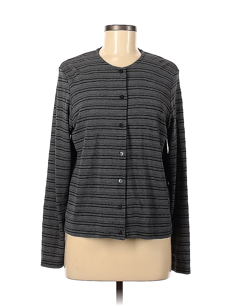 Casual Corner Stripes Color Block Gray Cardigan Size M - 76% off | thredUP