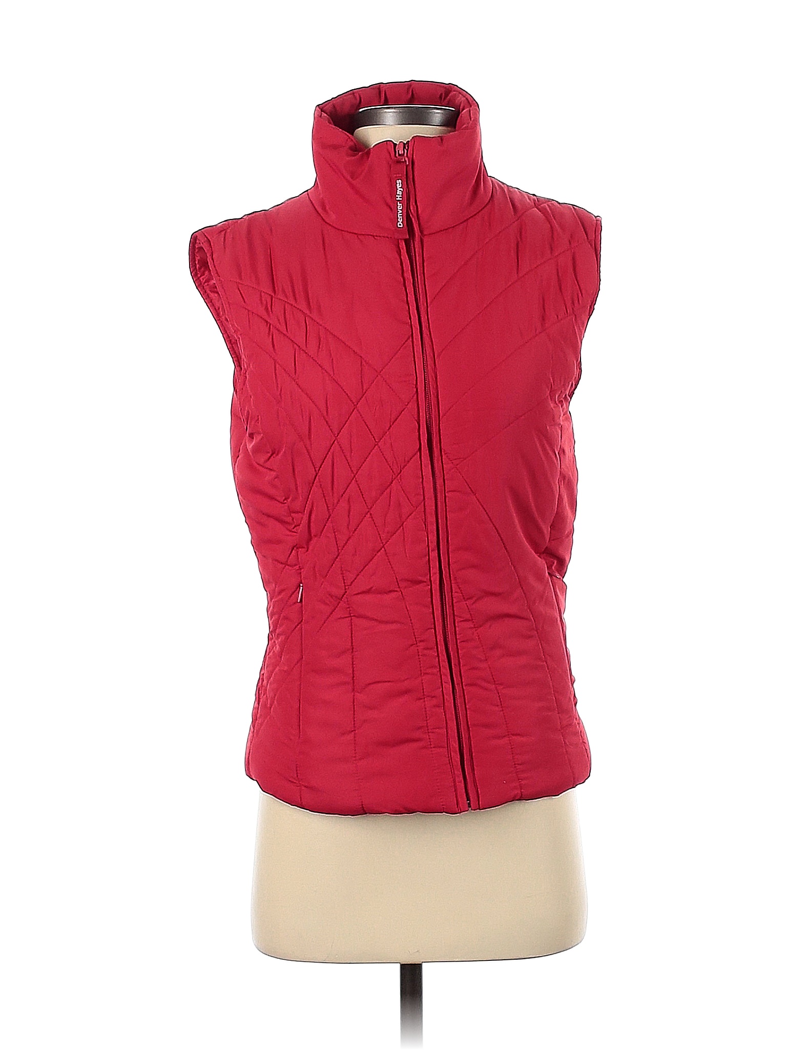 Denver Hayes 100% Polyester Solid Colored Red Vest Size S - 68