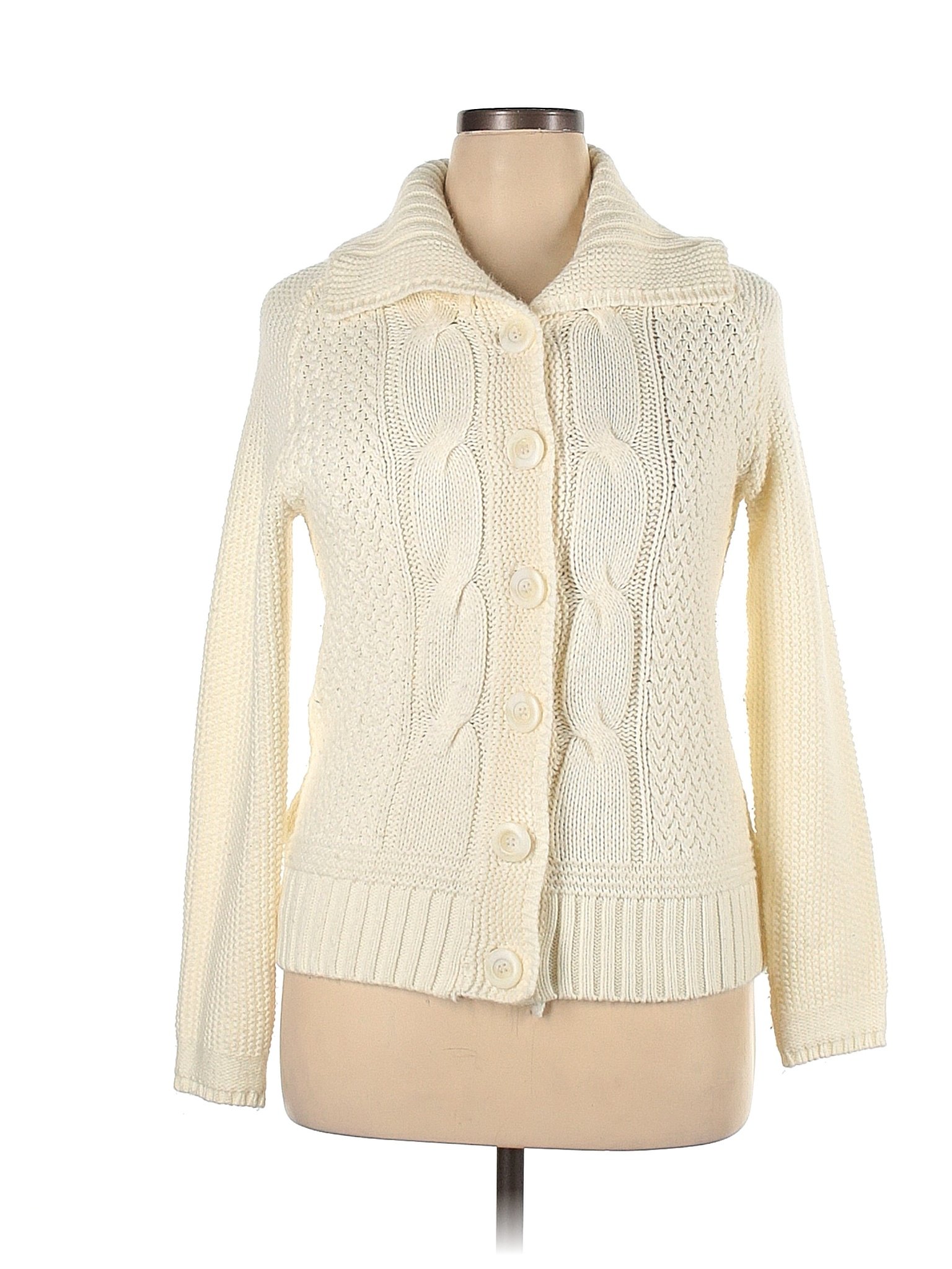 Draper's & Damon's 100% Acrylic Solid Ivory Cardigan Size XL - 62% off ...