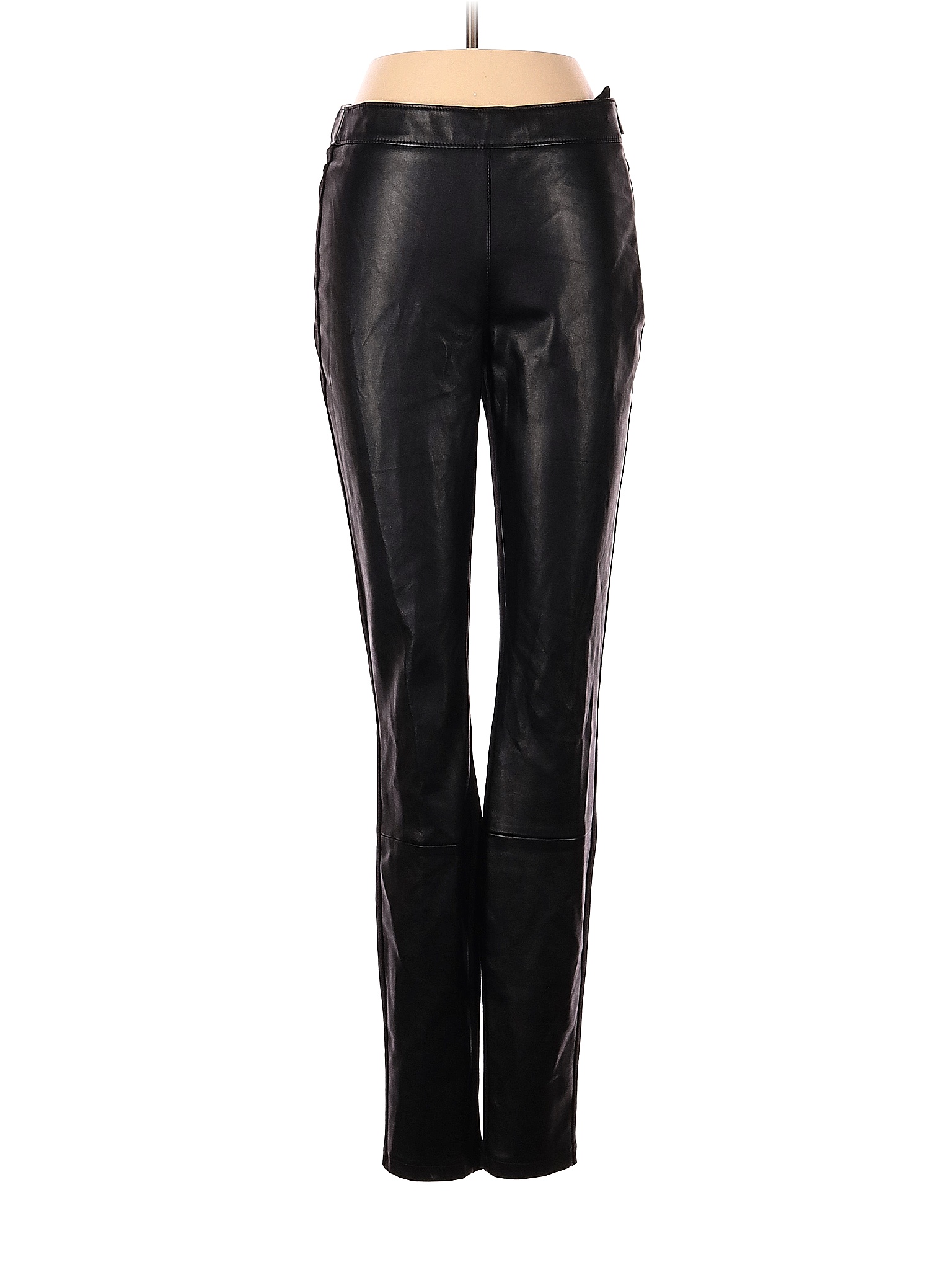 White House Black Market Solid Black Faux Leather Pants Size 2 - 76% ...