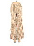 White Fawn Stripes Batik Gold Tan Linen Pants Size M - photo 2