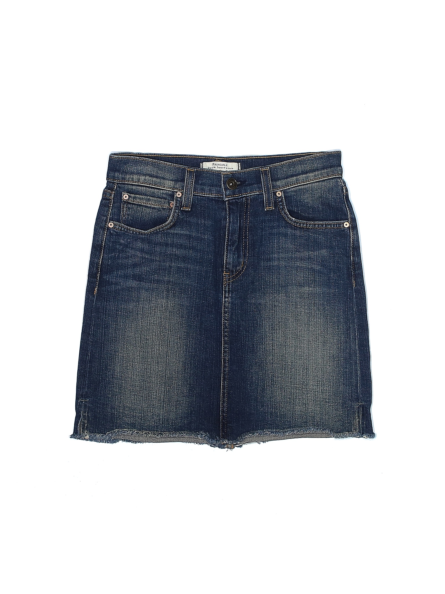 Principle Denim Innovations Solid Blue Denim Skirt 25 Waist - 83% off ...