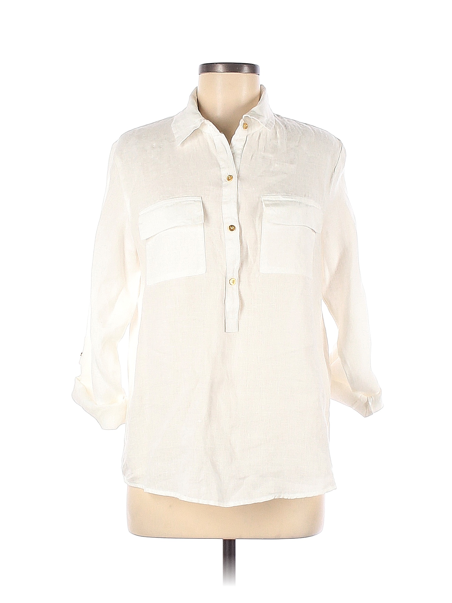 Ellen Tracy White Long Sleeve Blouse Size M - 87% off | thredUP