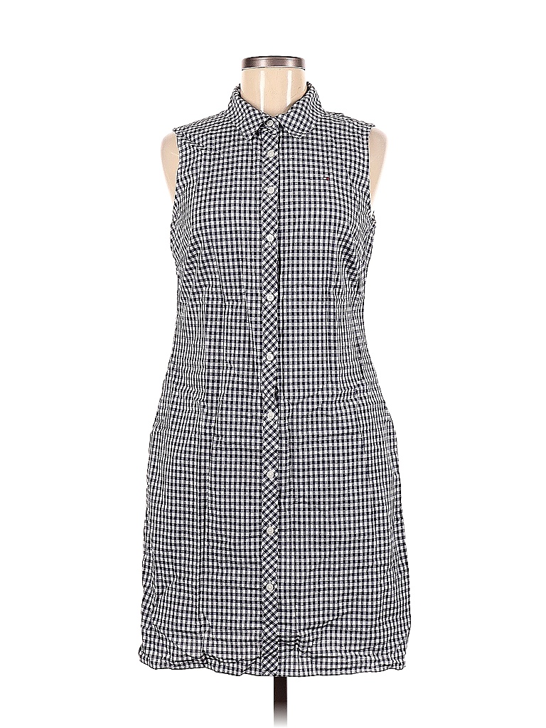 Tommy Hilfiger 100 Cotton Checkered Gingham Blue Casual Dress Size 8