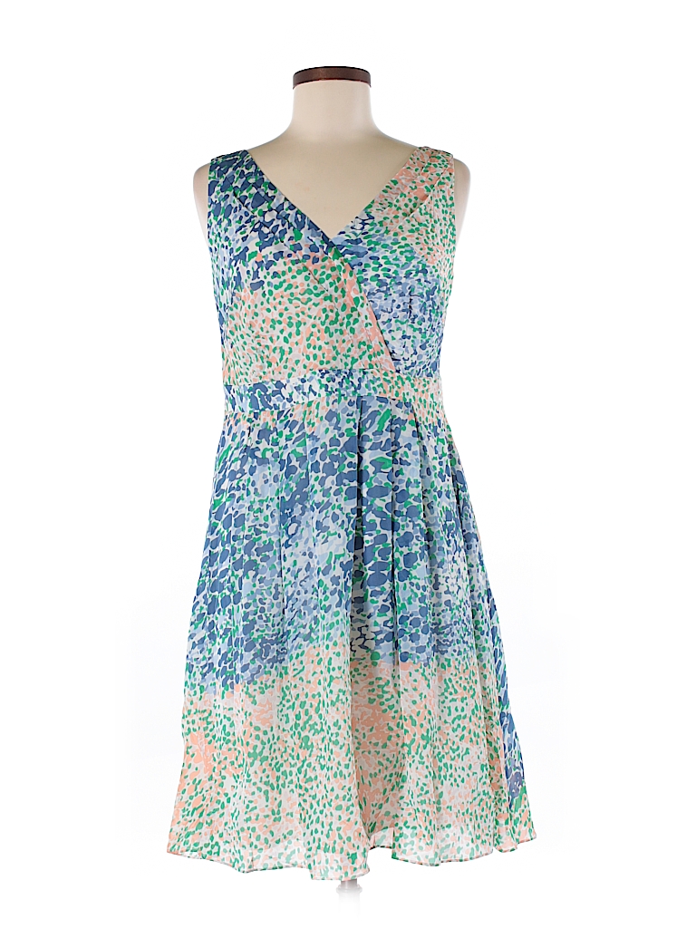 Boden 100% Silk Print Blue Silk Dress Size 8 (Petite) - 87% off | thredUP