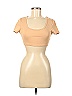 Shein 100% Polyester Tan Short Sleeve T-Shirt Size 6 - photo 1