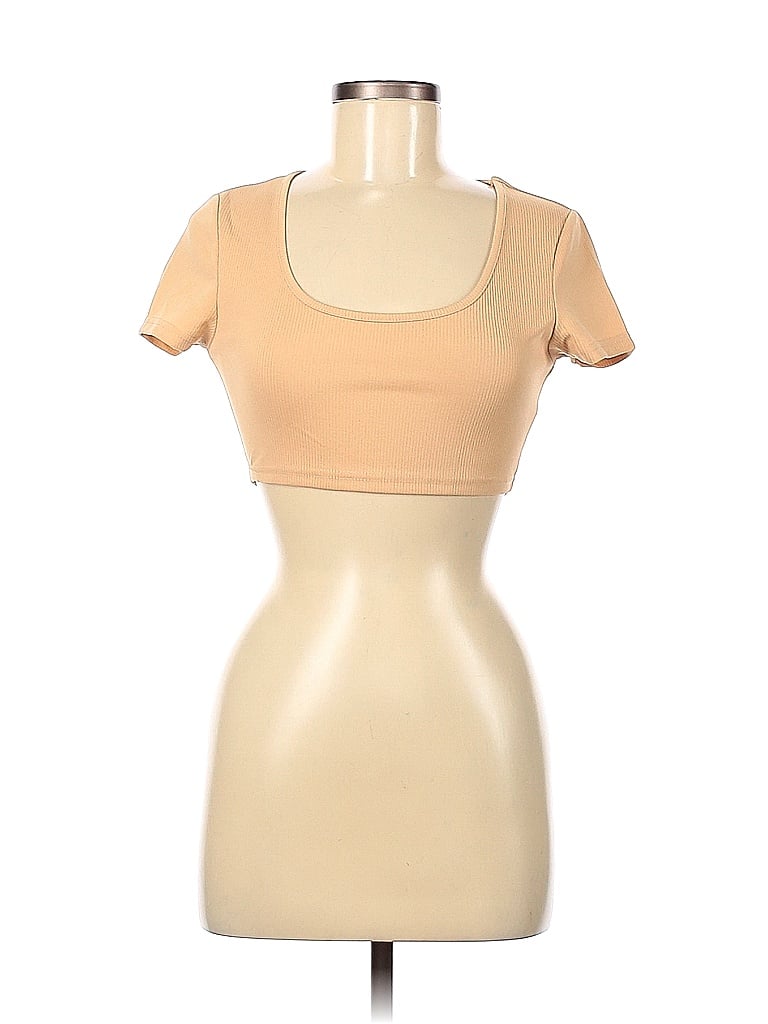 Pre-owned Shein Short Sleeve T-shirt In Brown