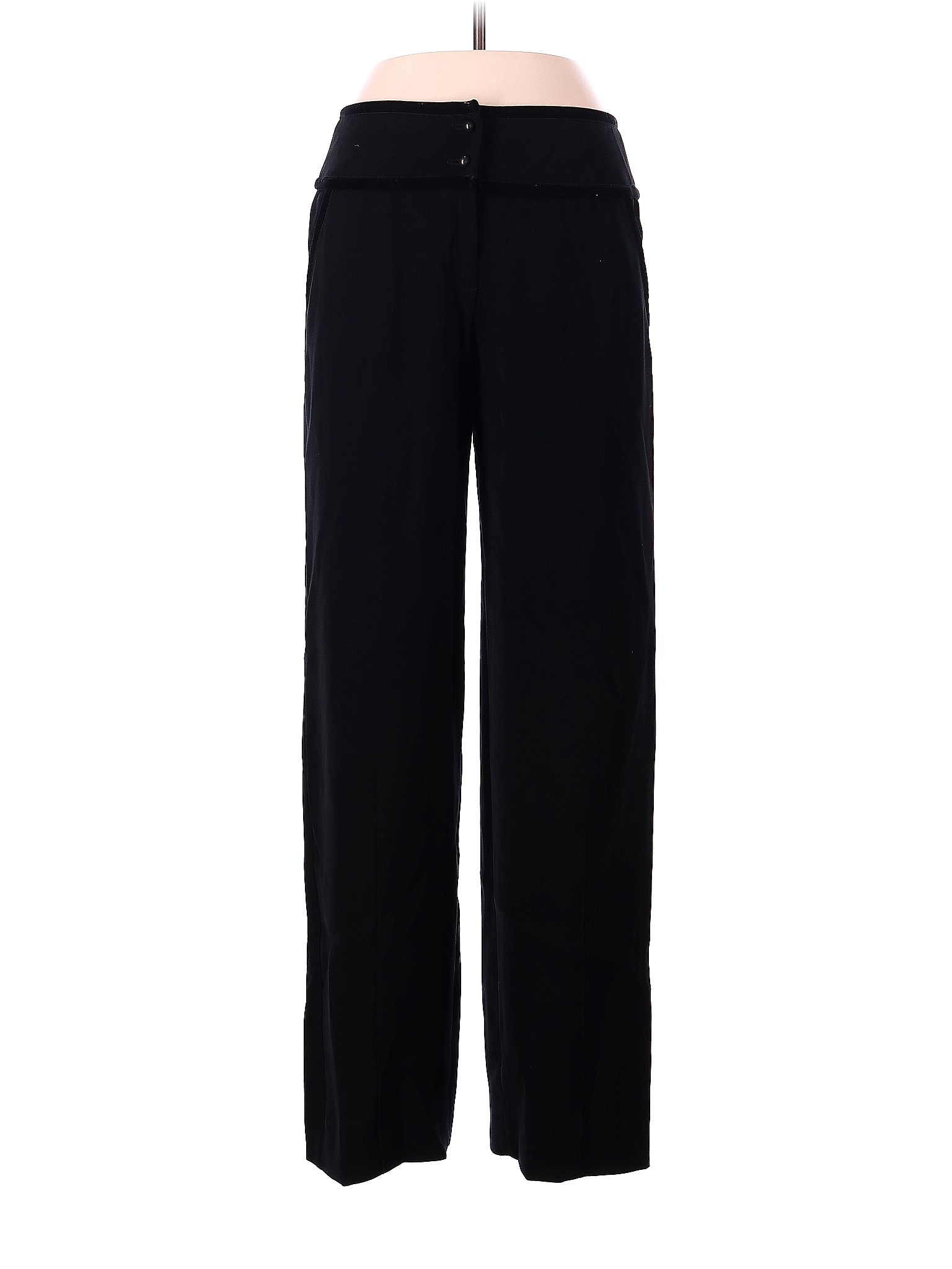 Giorgio Armani 100% Polyester Solid Black Dress Pants Size 42 (IT) - 93 ...