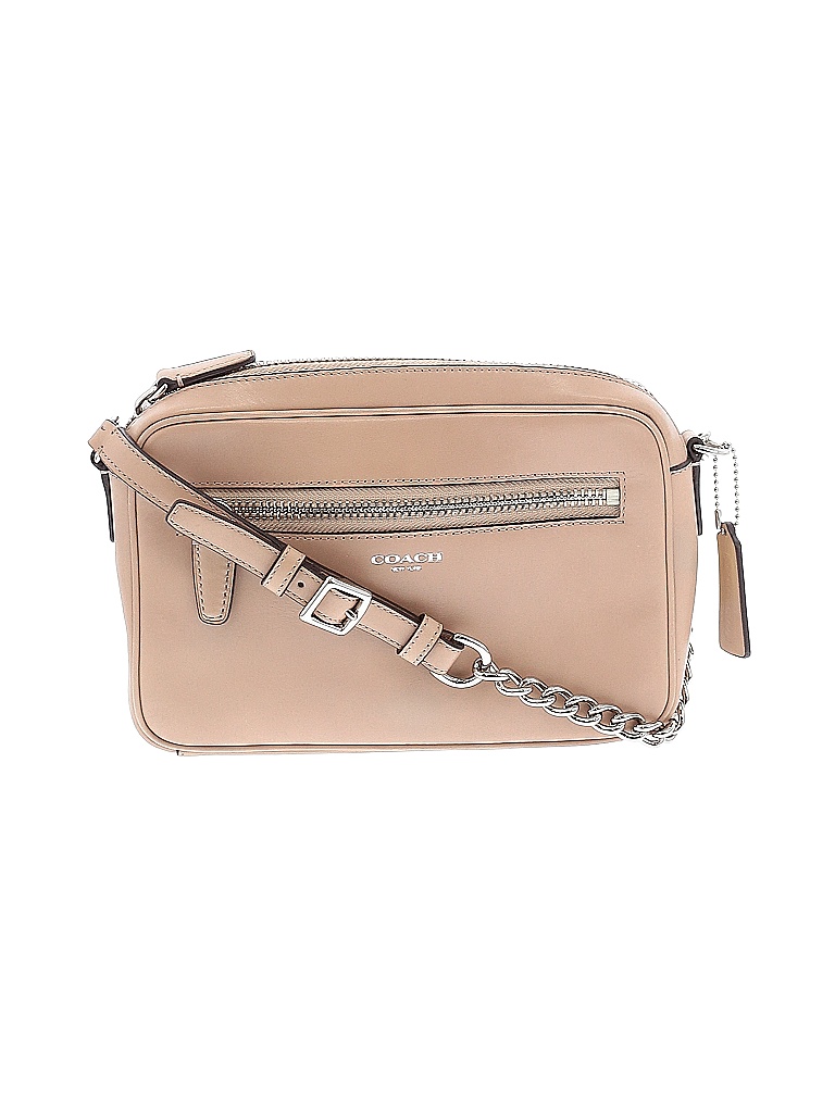 Coach 100 Leather Solid Tan Leather Crossbody Bag One Size 77 off