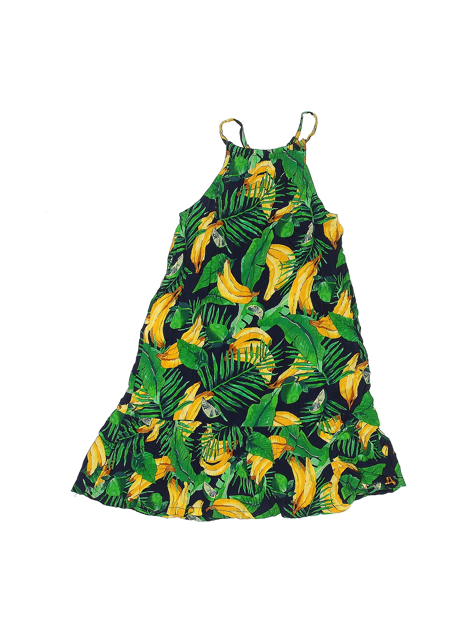 Old Navy 100 Rayon Tropical Green Dress Size 6 7 70 off thredUP