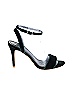 Sandro 100% Velvet Color Block Black Teal Heels Size EU 39 - photo 1