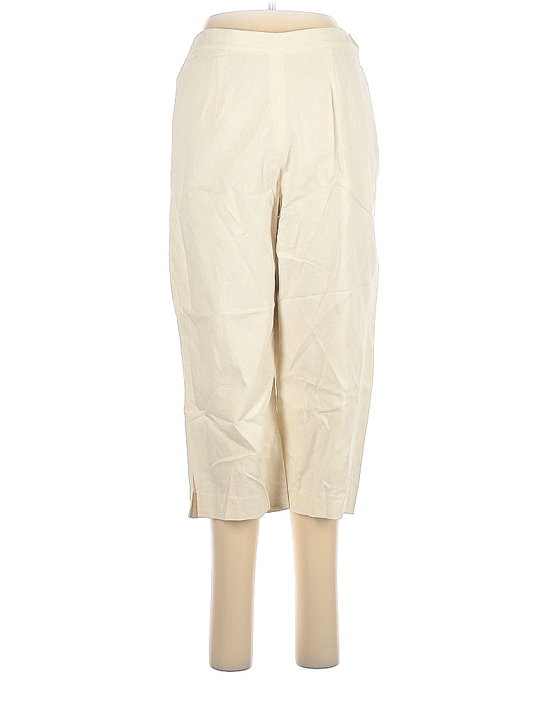 Chadwicks Solid Ivory Linen Pants Size 8 - 77% off | thredUP