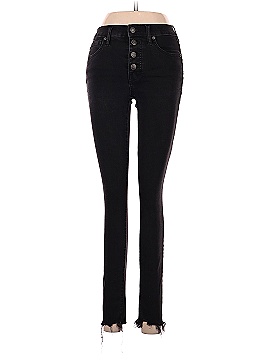 Madewell 9" Mid-Rise Skinny Jeans in Berkeley Black: Button-Through Edition (view 1)