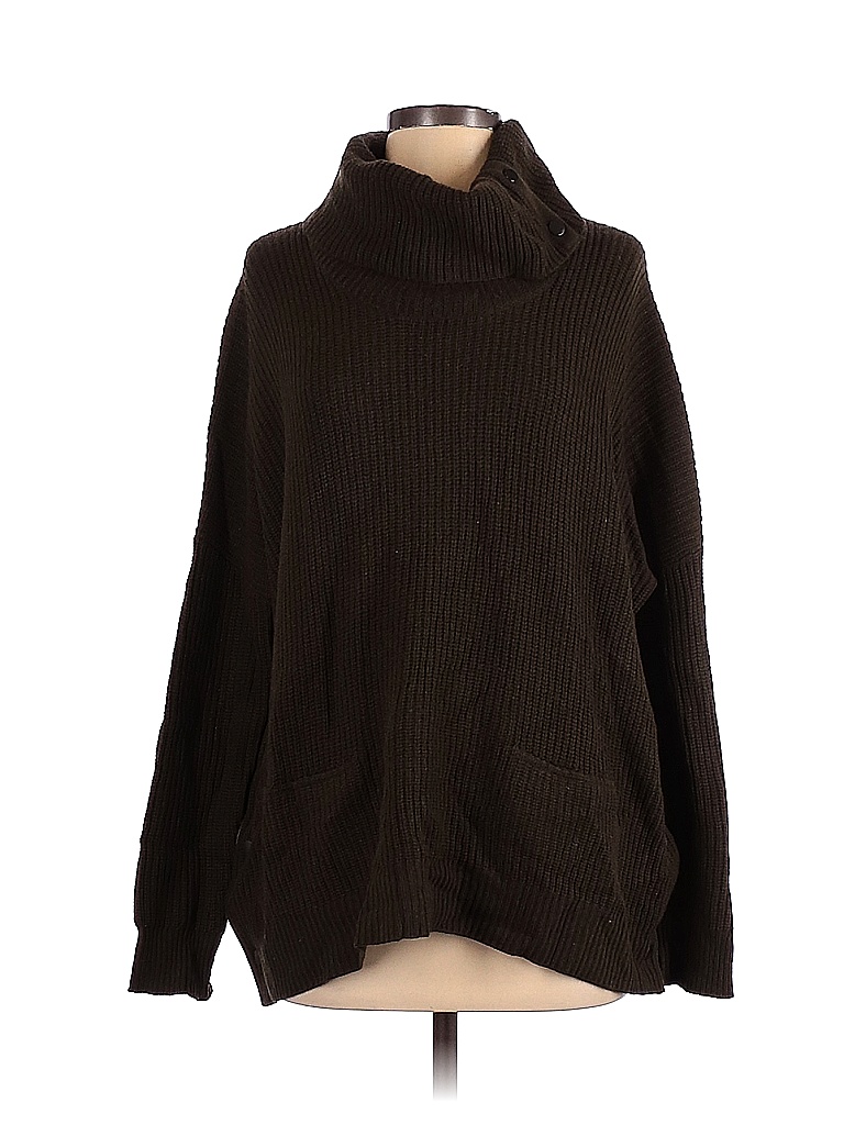 Vince. Color Block Solid Brown Green Pullover Sweater Size XS - photo 1