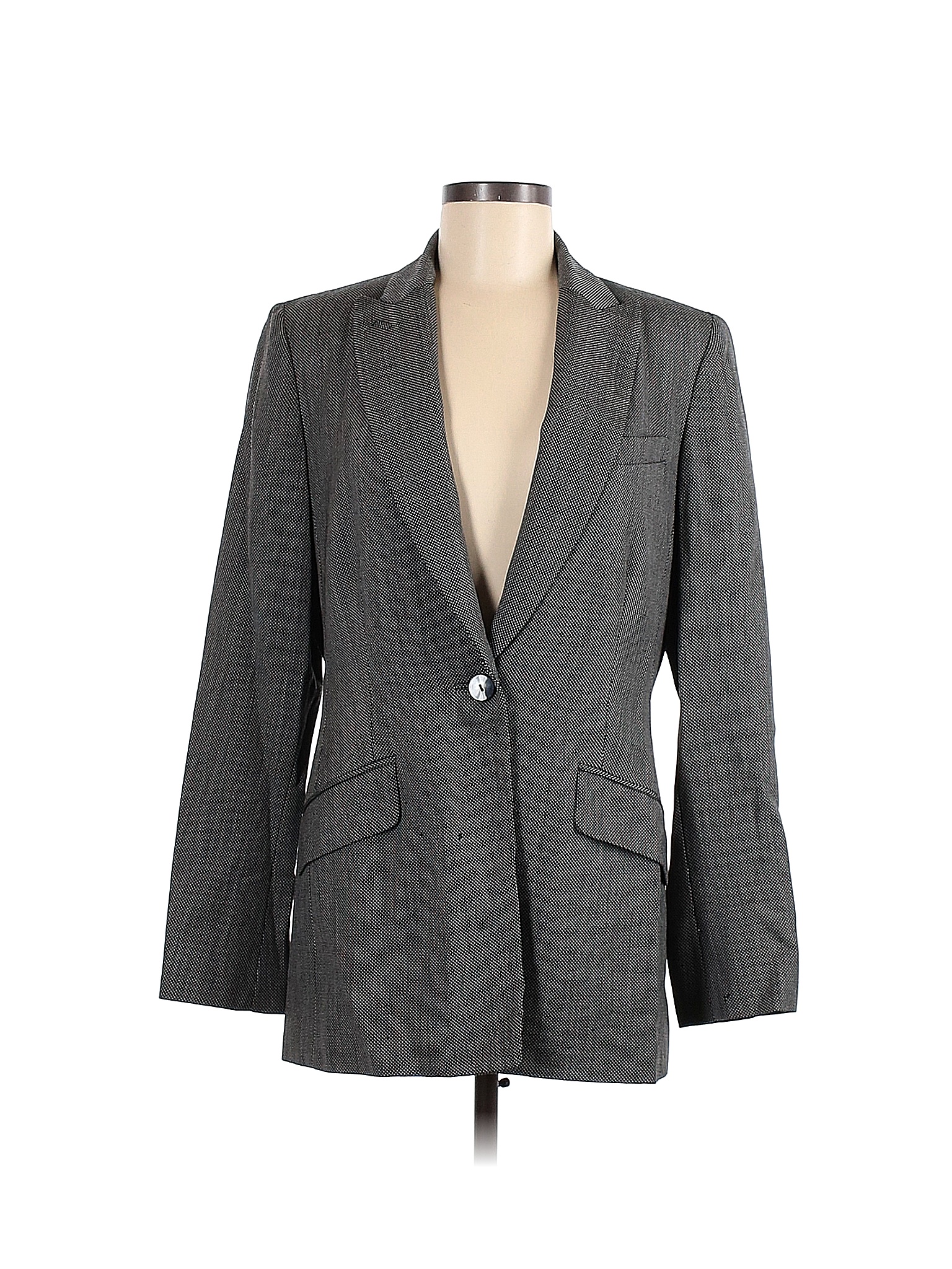 Dana Buchman 100% Wool Gray Black Wool Blazer Size 8 - 80% off | thredUP