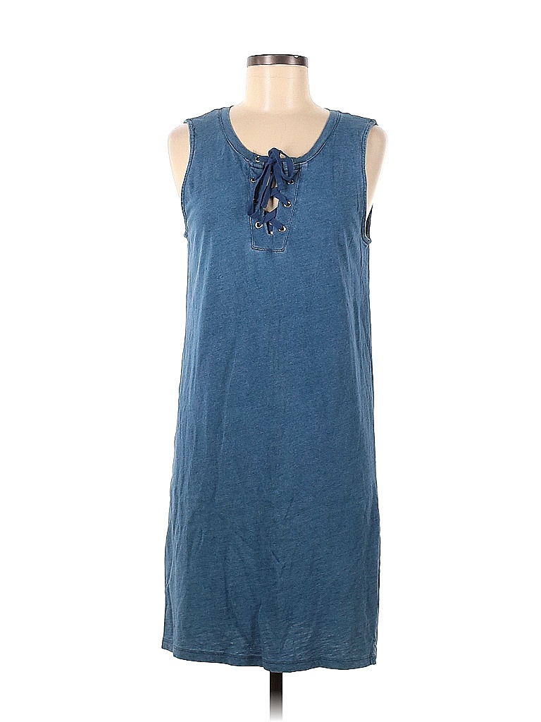 Jane and Delancey 100% Cotton Solid Teal Blue Casual Dress Size M - 80% ...