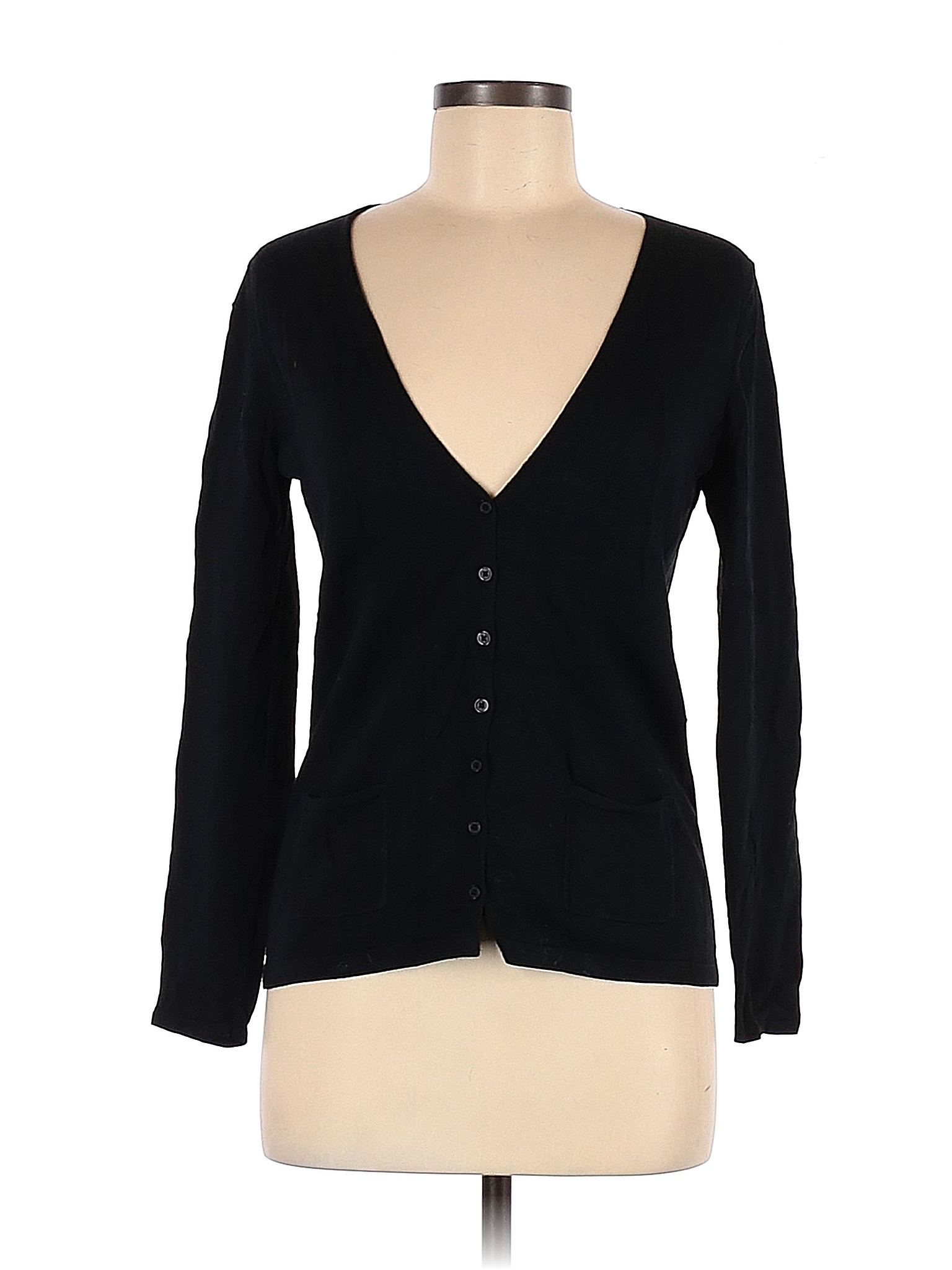 Banana Republic Factory Store Color Block Solid Black Cardigan Size M (Petite) 79 off thredUP