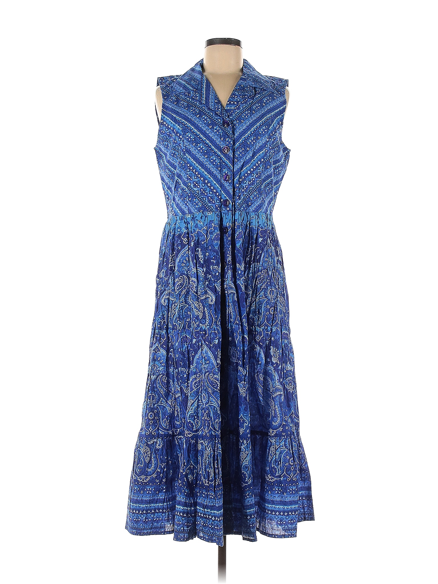 Appleseeds 100 Cotton Blue Casual Dress Size M 63 off thredUP